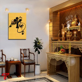 Tranh hình phật thư pháp chữ ngộ